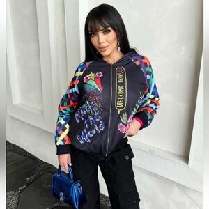 Black Multi-Patterned light weight sweater